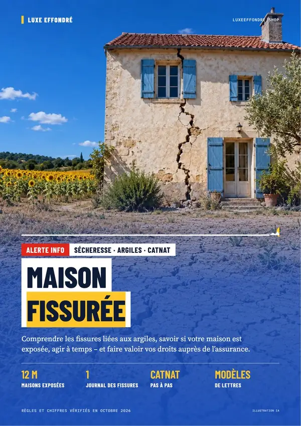 Couverture de « Maison fissurée », Sécheresse, argiles et CatNat