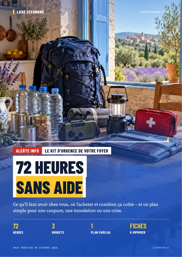 Couverture de « 72 heures sans aide », Le kit d’urgence de votre foyer